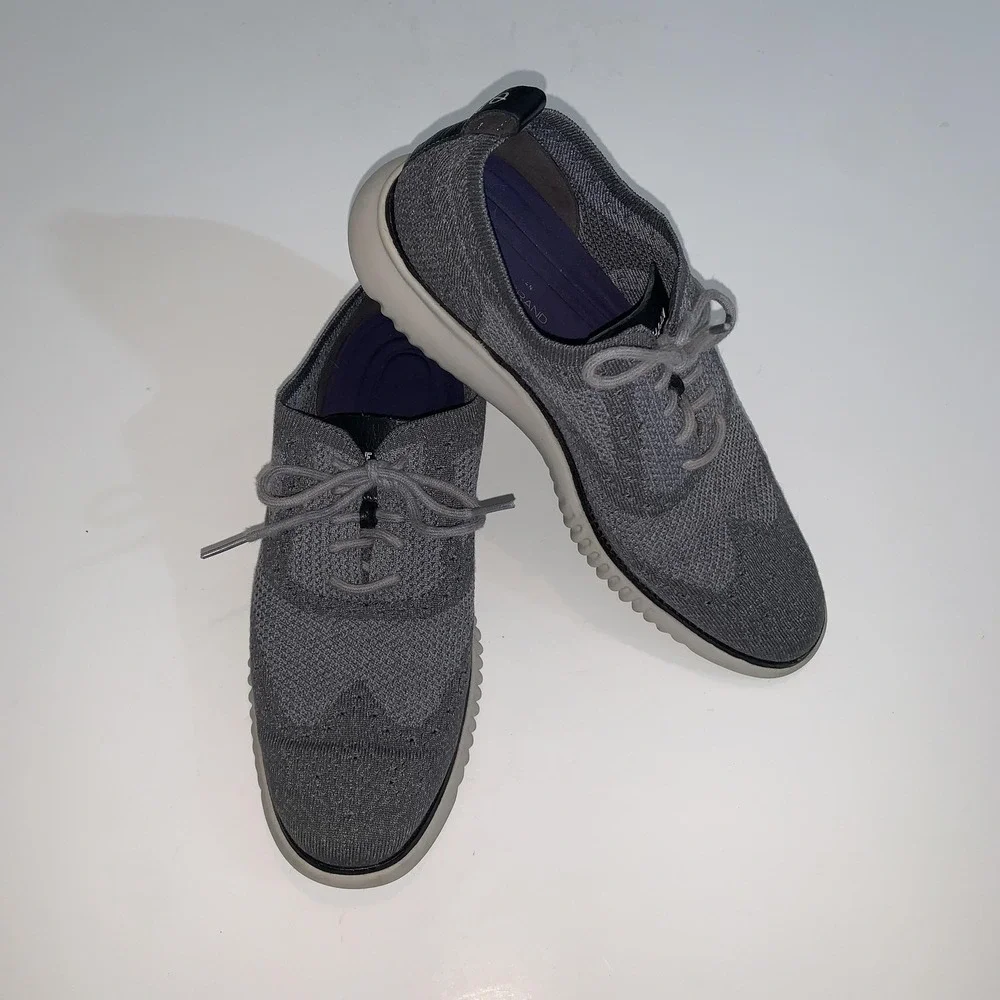 Cole Haan Grand.OS Shoes Mens  9M Gray Stitchlite Wingtip Oxford Sneakers C27565